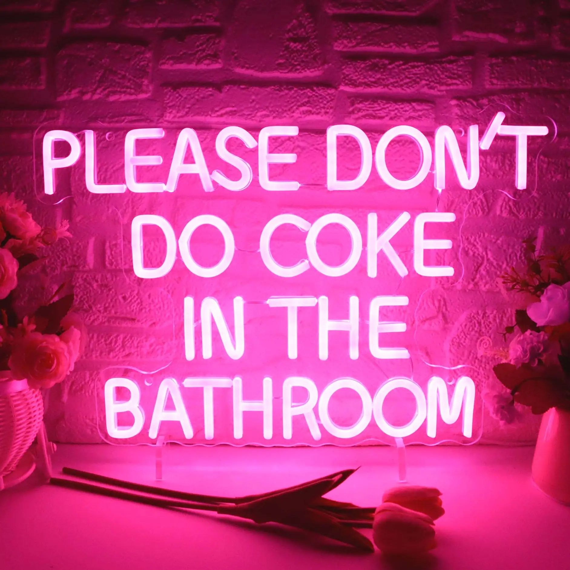Please Dont Do Coke in The Bathroom Neon Sign LED Neon Light for