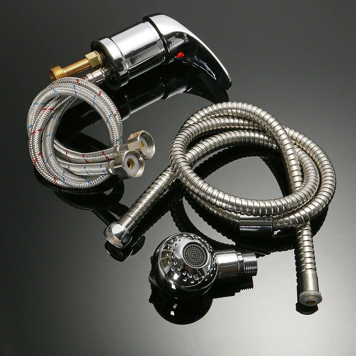 Beauty Salon Shampoo Bowl 127cm Beauty Salon Shampoo Bowl Sink Hot & Cold Faucet Spray Hose Repalcement