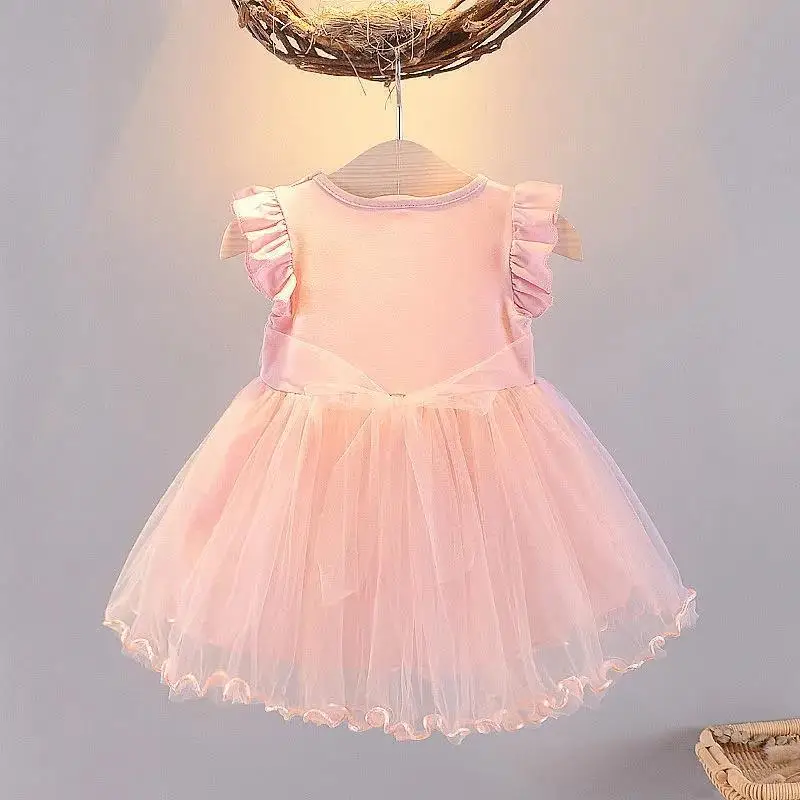 Girls Dress New Girls Summer Flying Sleeve Kids Party Baby for Children Clothing Frozen Elsa Princess dresses girls dress