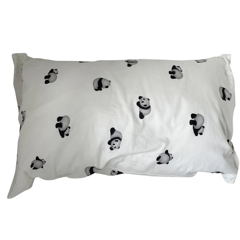 Pure Cotton Stand Size 48*74 Single Person Cartoon Panda Design Pillowcase  Comfortable Soft Breathable Bedding