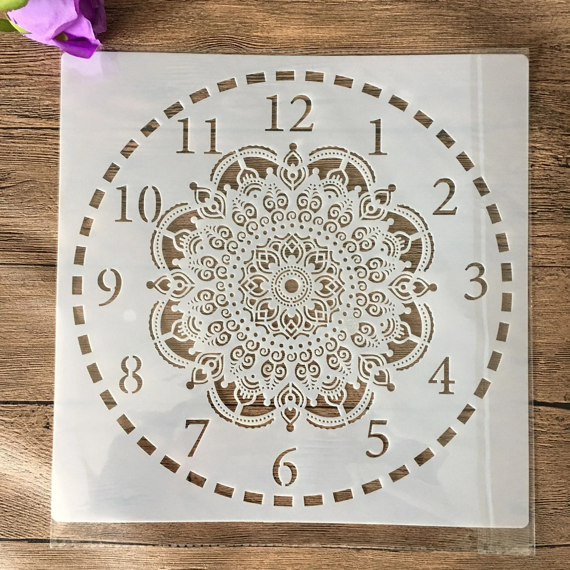 30 * 30cm  Mandala clock DIY Stencils Wall Painting Scrapbook Coloring Embossing Album Decorative Paper Card Template,wall