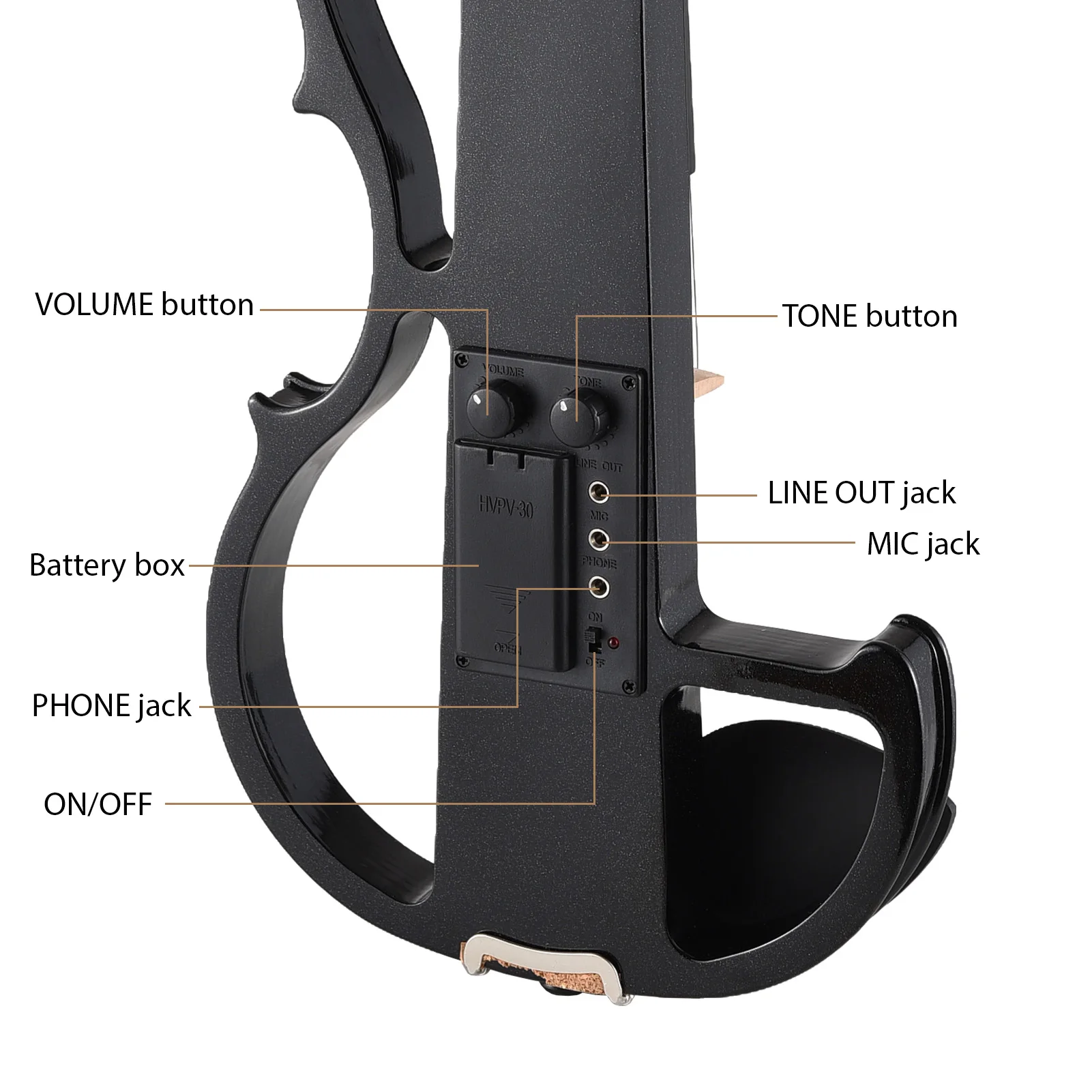 4/4 Violin Full Size Set Professional Silent Electric Violin for Beginner Student School Learners Electric with Hard Case