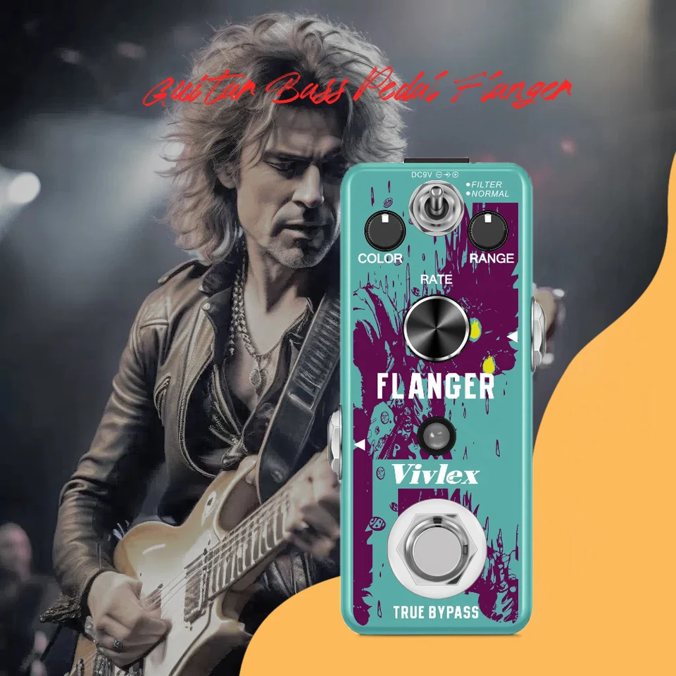 Rowin Bass Guitar Effect Flanger Pedal Shoegaze Flange Mini