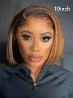 Alipearl cheveux Lagos délié met en évidence miel blond droit coupe émoussée 13x6 court Bob dentelle frontale perruque de cheveux humains 5