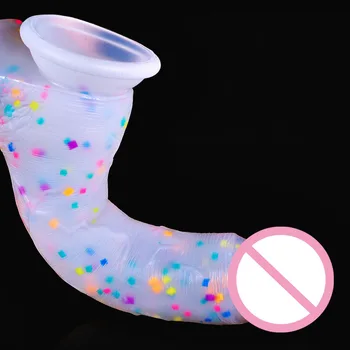 Jelly Medical Silicone Dildo Realistic Adult Toys Soft Strap on Dildo Artificial Dildos Colourful Penis Sex Toys for Woman 4