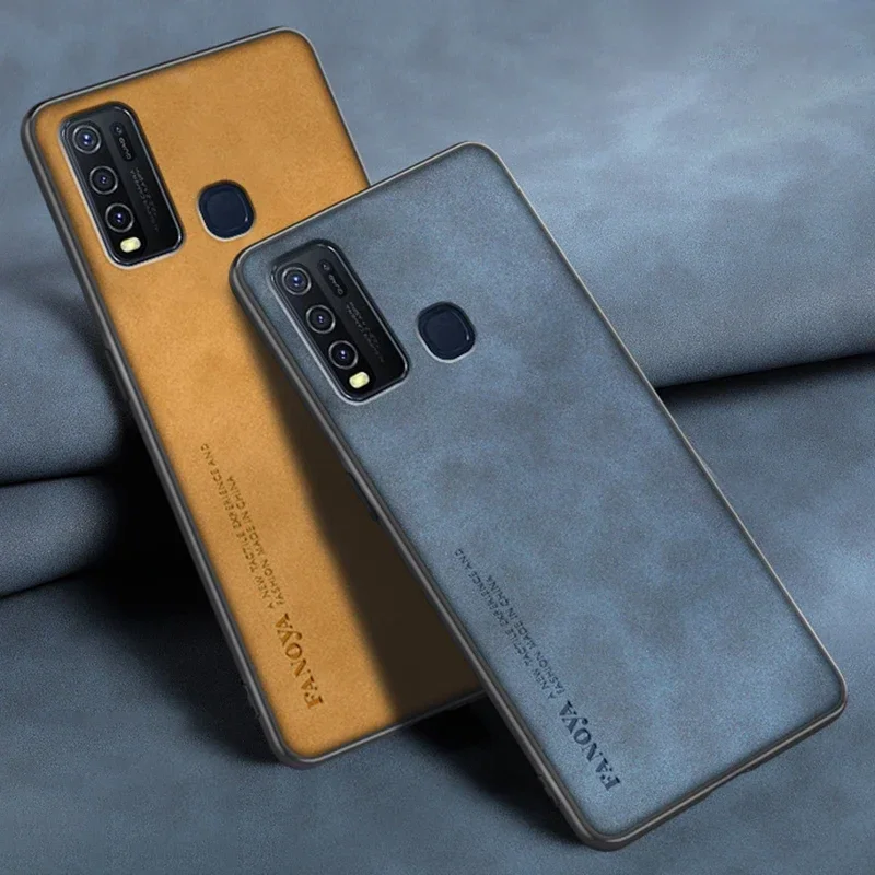 Luxury Matte PU Leather Shockproof Phone Case - Full Protection Silicone Back Cover