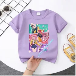 Summer Kpop Demon Hunters Kids Cartoon Anime Meme T - Shirt - Round Neck Casual Boys Top Gift - 130 (1)