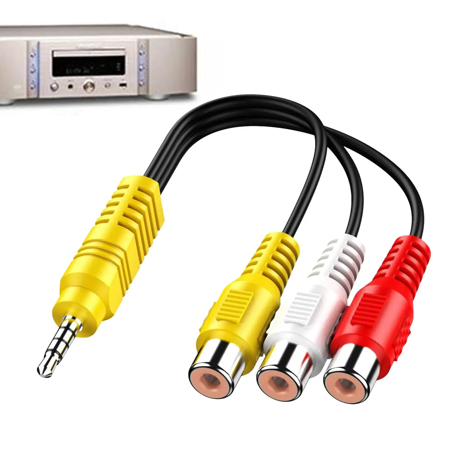 Universal AV Composite Video Adapter Cable for TV, School, Home, and Workplace