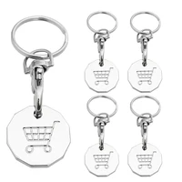 4Pcs Shopping Trolley Remover Key Ring Token Chip with Carabiner Hook Metal Portable Universal Supermarket Keyring Token Decor 1