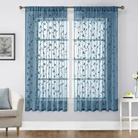 Embroidered Curtains with Transparent and Simple Embroidery for Bedroom and Living Room Decoration Curtains 1