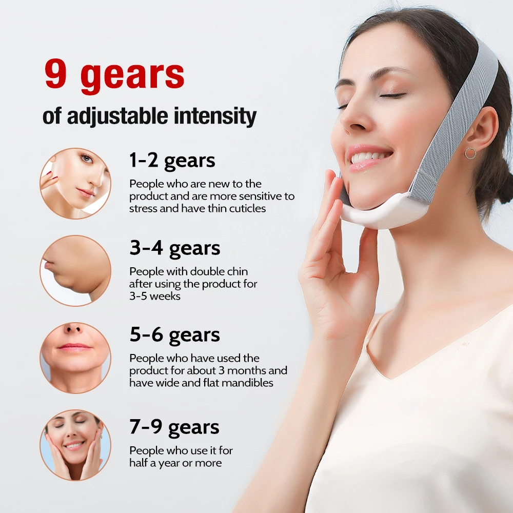 Ems Face Massager V-Face Double Chin Reducer Face Shape Facial Lifting Machine Chin Slimmer Skin Tightening Care Beauty Device 3