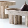 Luxury Marble Serving Tray with Legs, Decorative Travertine Dish for Coffee Table Decor, Stone Vanity Tray for Perfume Candles 4