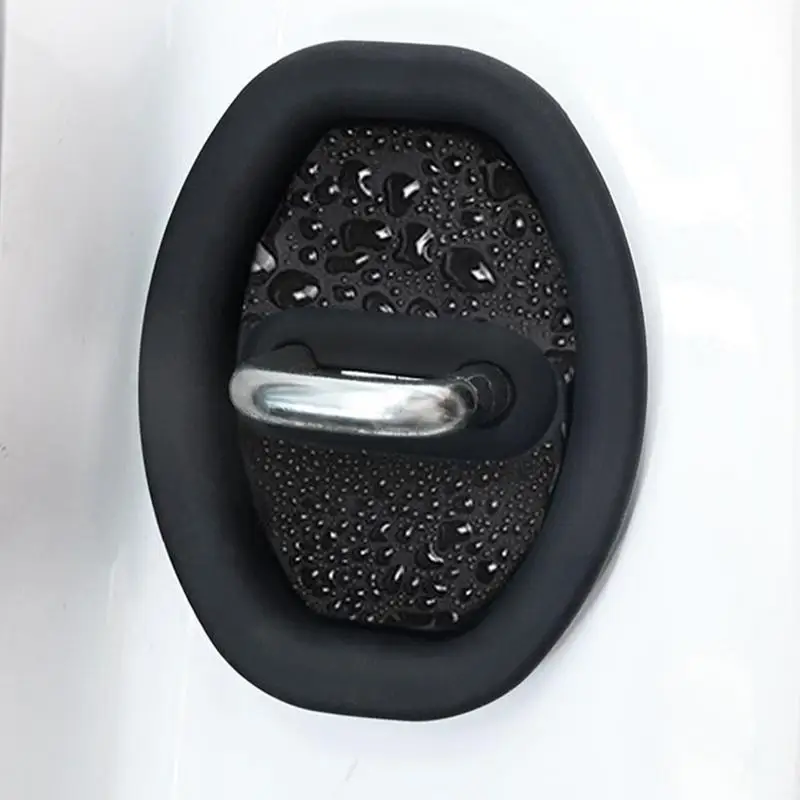 Car Door Lock Latches Cover Silicone Car Latch Protector Adhesive for Door Lock Precise Fit Vehicle Latch Pad to Reduce Impact