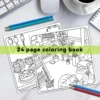 COZY RETREATS Coloring Book for Adults & Teens Featuring Adorable Animals Valentines Graffiti Painting Drawing books ﻿ 4