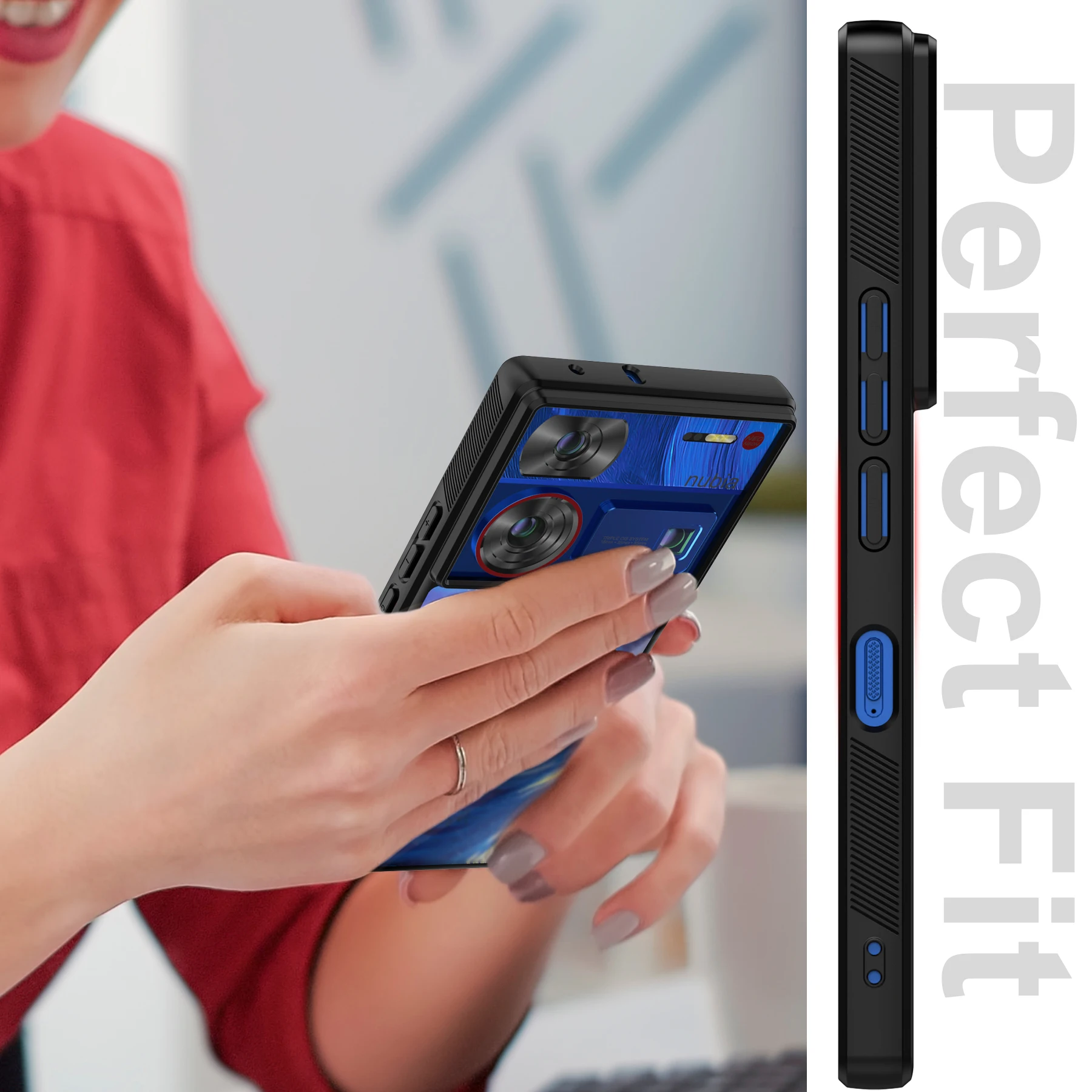 for Nubia Z60 Ultra Case  Slim Fit Translucent Matte Hard PC Back & Soft TPU Bumper Protective [Military-Grade Drop Protection]