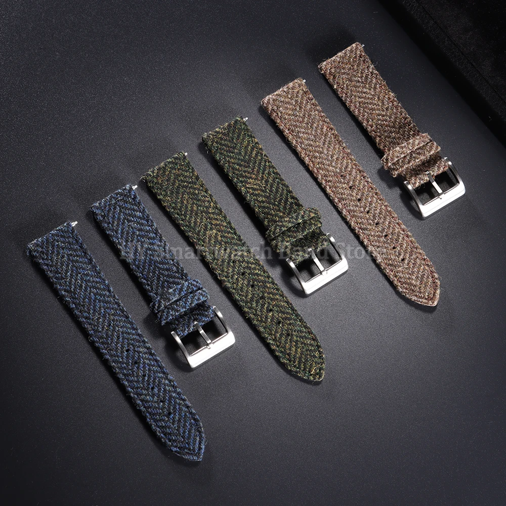 Vintage-Style Leather & Nylon Quick Release Watch Strap - Universal Sport Wristband