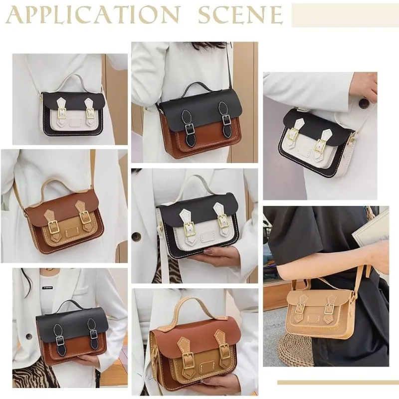 DIY Crossbody Bag Making Kits PU Leather Shoulder Bag Sewing Set with Instruction Handmade Satchel Handbag Making Kit Purse