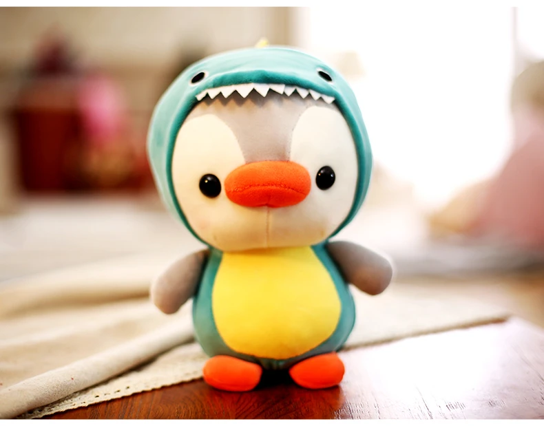 Kawaii Plush Toy Penguin Turn To Dinosaur Frog Unicorn Bee Stuffed Doll Cartoon Animal Birthday Christmas Gift for Kids Children