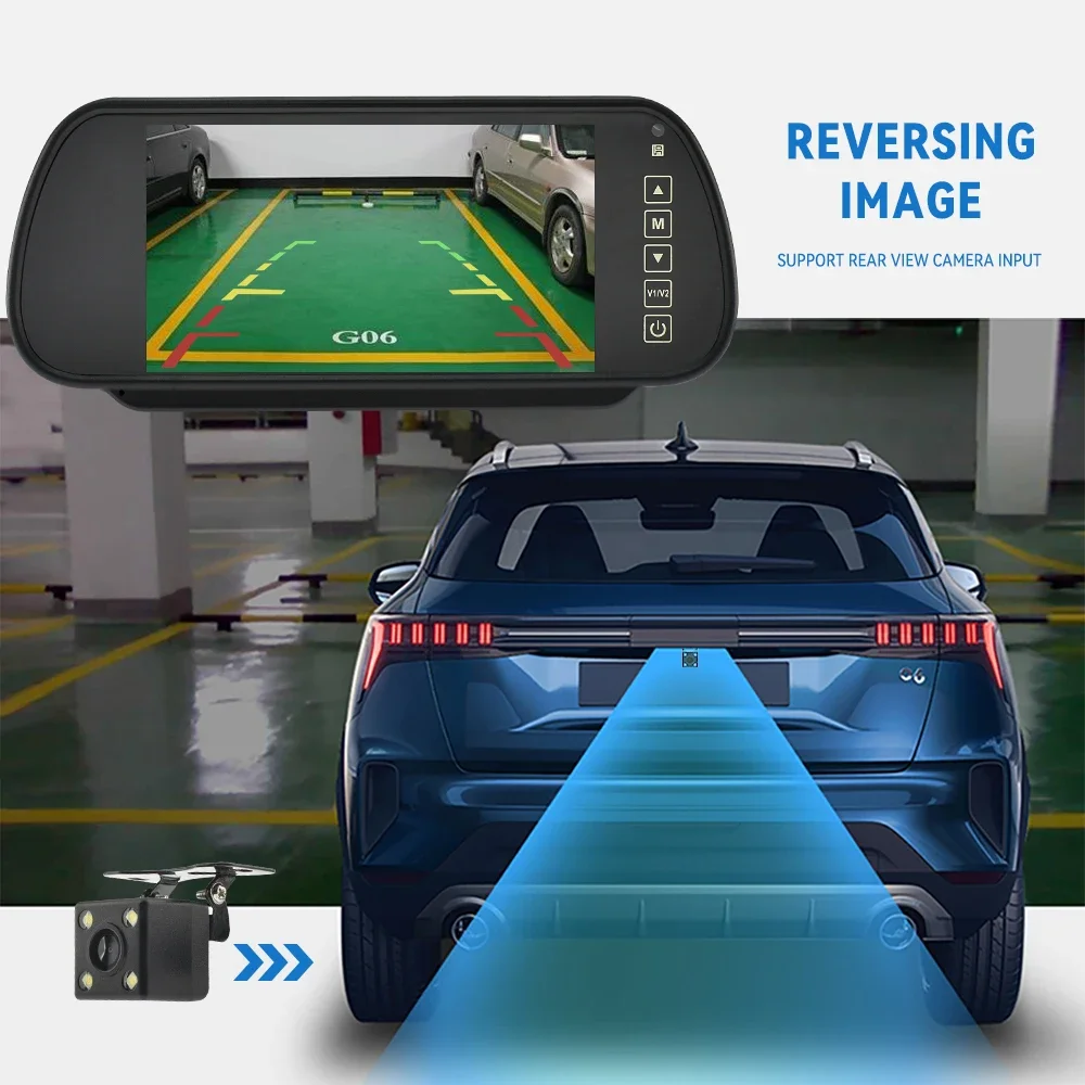 Car Parking Monitor 7 Inch Car Mirror Monitor for Vehicle Parking 7" TFT LCD HD Screen for Rear View Camera Rervesing Dispaly Universal car display monitor display