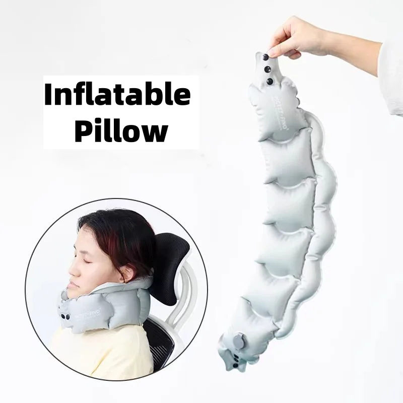 Car Inflatable U-shaped Pillow For Travel Napping Rest Neck Protection Easy Store Portable Car Inflatable U-shaped Pillow
