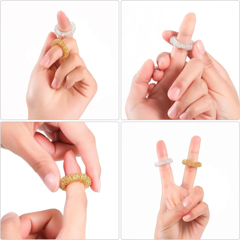 12 Pieces Spiky Sensory Finger Rings, Spiky Finger Ring Acupressure Ring  Set for Teens, Adults, Silent Stress Reducer and Massager (Gold Silver) -  Walmart.com