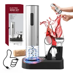 Automatic Stainless Steel Electric Wine Opener with Foil Cutter (B rechargeable set)
