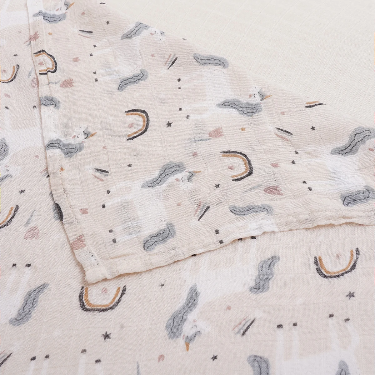HappyFlute  Bamboo Cotton Baby Muslin Swaddle Baby Blanket Soft Baby Towel Wrap 3
