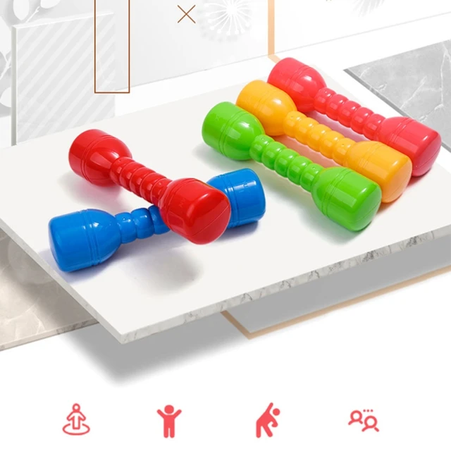 2 Pcs Children Fitness Weights Hand Dumbbells Home Gym Exercise Barbell Kids Exercise Fitness Sport Toys Hand Weights 에어미끄럼틀 바운서 2