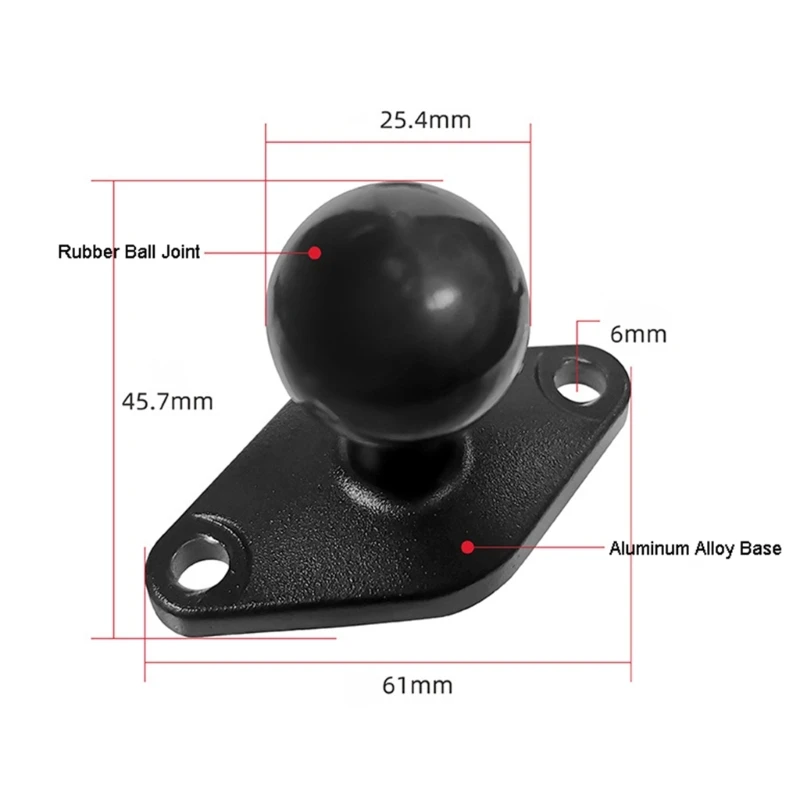 내구성 1 볼 다이아몬드 마운트 베이스 25mm / 1 고무 코팅 볼 연결