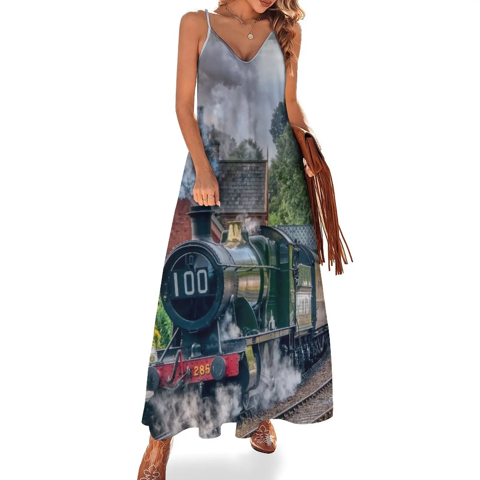 

Great Western Railway Engine 2857 - 100th Birthday Sleeveless Dress women clothes