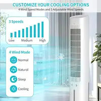 Ventilateur tour haut 97cm ventilateur sur pied télécommandé 5.5 M/s fonction d'arôme avec eau de refroidissement, 3 vitesses 12 minuteries 48 °   Oscillation 2