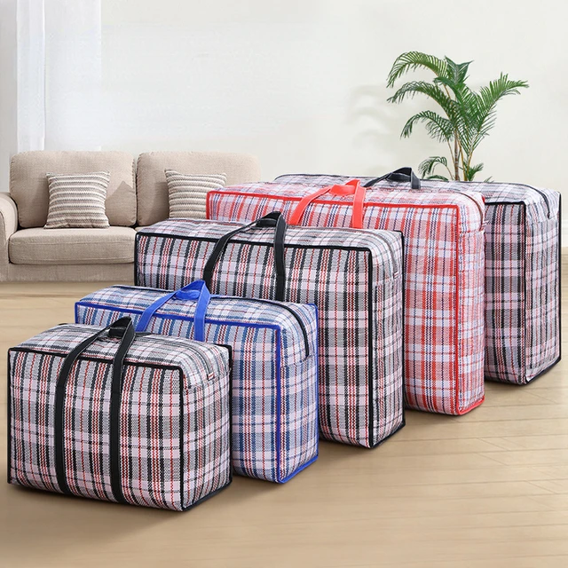 Multifunctional Luggage Packing Bag Thickened Woven Bag Large Capacity  Quilt Clothing Storage Bag Waterproof Portable Moving