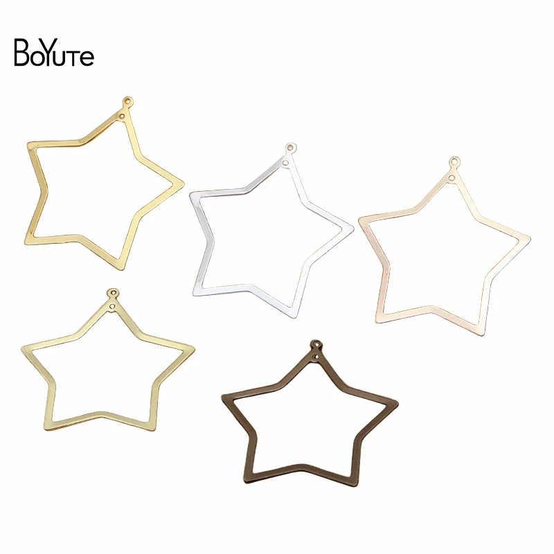 

BoYuTe (100 Pieces/Lot) Metal Brass Stamping 29MM Star Charms for Jewelry Making DIY Handmade Materials