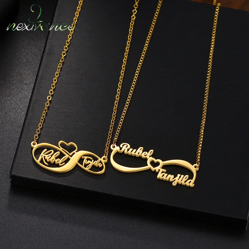 

Nextvance Custom 2 Names Necklaces Infinite Symbol Pendant Stainless Steel Personalized For Women Couple Valentine's Day Gifts