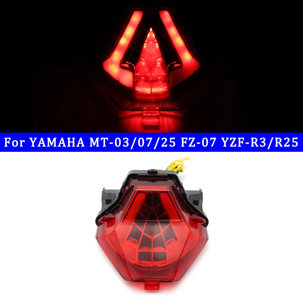 

For YAMAHA MT-03/07/25 FZ-07 YZF-R3/R25 Motorcycler Integrated Parts LED Rear Tail Light Brake Turn Signals Blinker Accessories