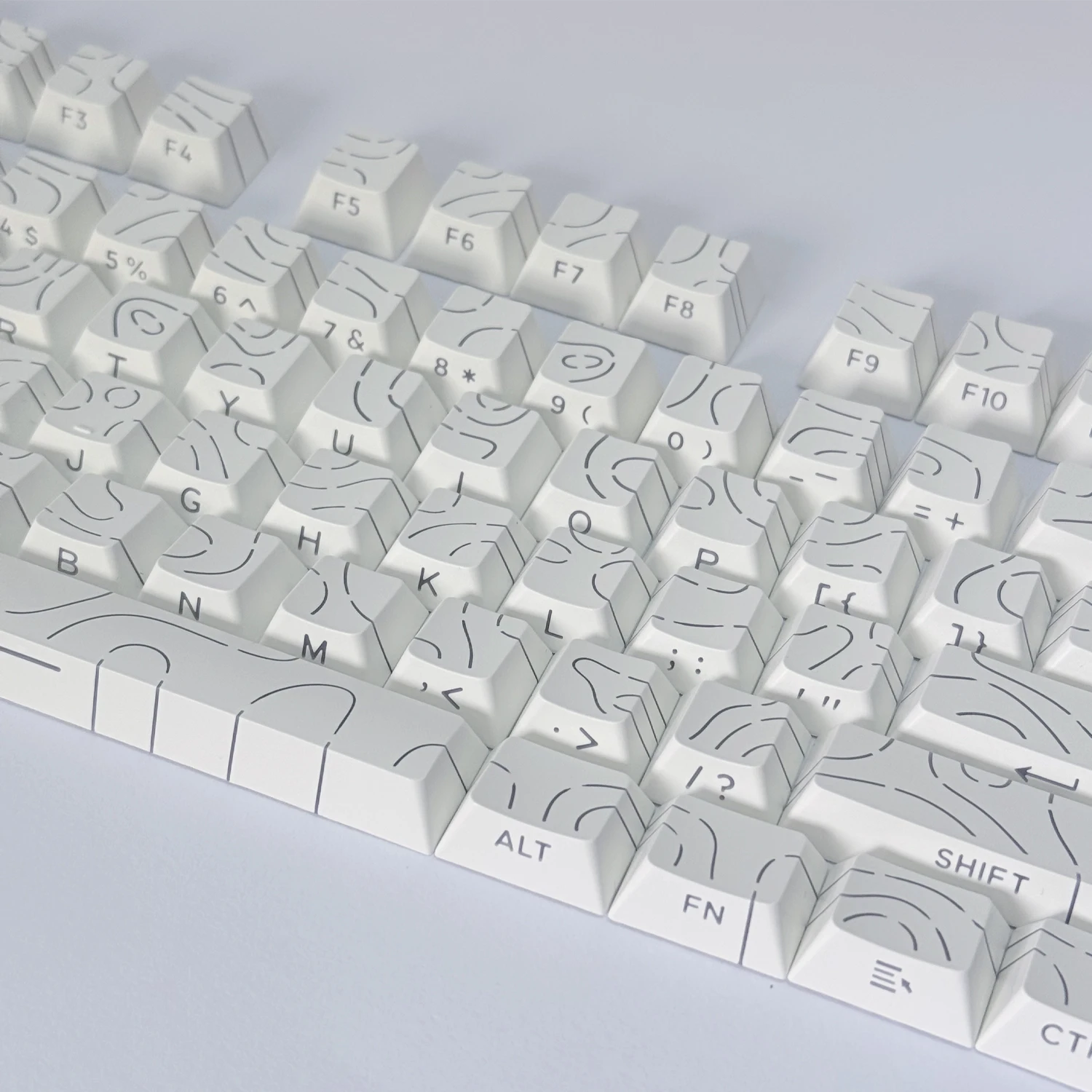 خطوط جانبية لامعة من خلال أغطية المفاتيح ملف الكرز...