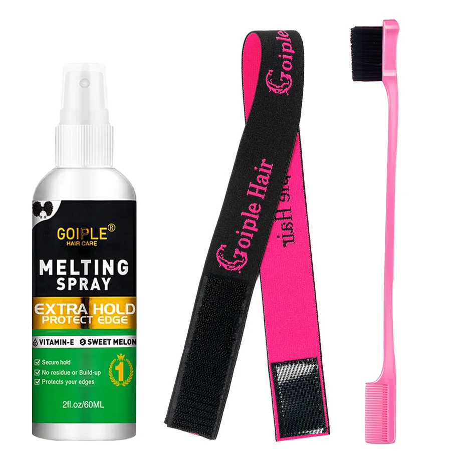 GOIPLE perruque de dentelle Spray fondant toupet adhésifs perruque fermeture frontale cheveux synthétiques front fermeture colle avec accessoires de style