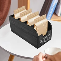 Wood Tea Bag Storage Box Versatile Sugar Packet Spice Pouches Divider Coffee Capsule Sorting Holder Tea Bag Organizer Home Decor 2