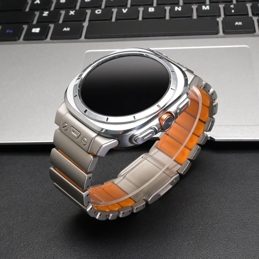 Luxury Titanium Strap for Samsung Galaxy Watch Ultra 2025 Ultra2 Rubber Business Band for GALAXY WATCH ULTRA 47mm 2024 Watchband