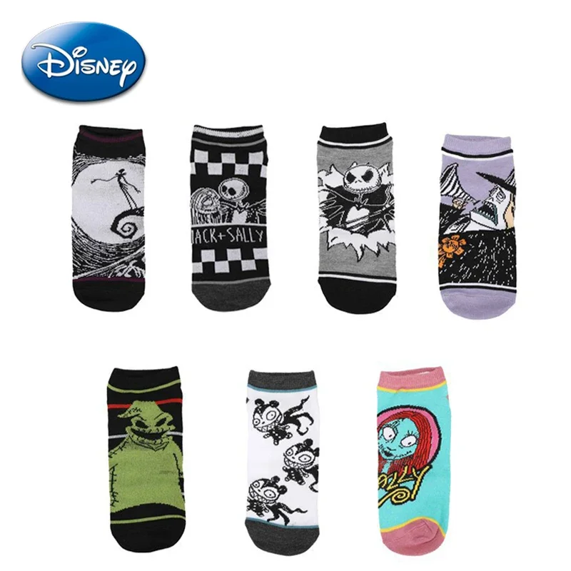 

Disney Nightmare Before Christmas Boat Socks Jack Sally Cartoon Figure Cotton Sock Spring Summer Men Women Adult Neutral Couple