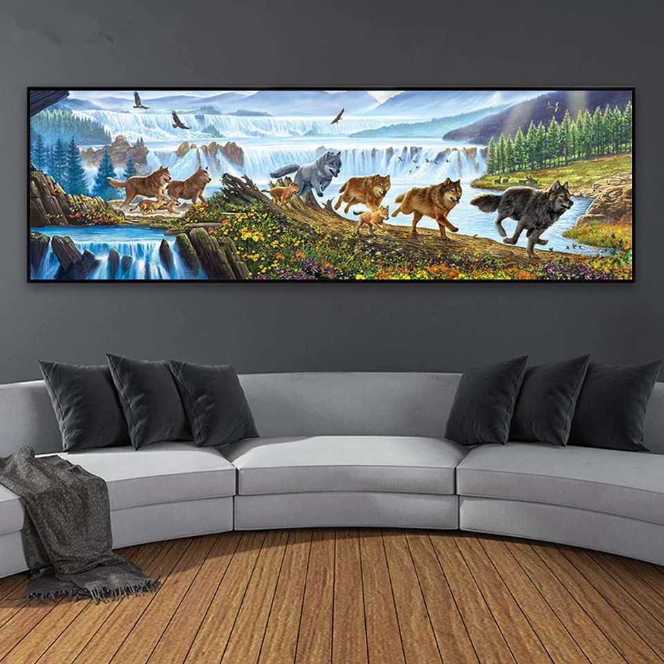

Big Size Animal Wolves DIY 5D Diamond Painting Full Drill Square Embroidery Mosaic Art Picture of Rhinestones Home Decor Gift