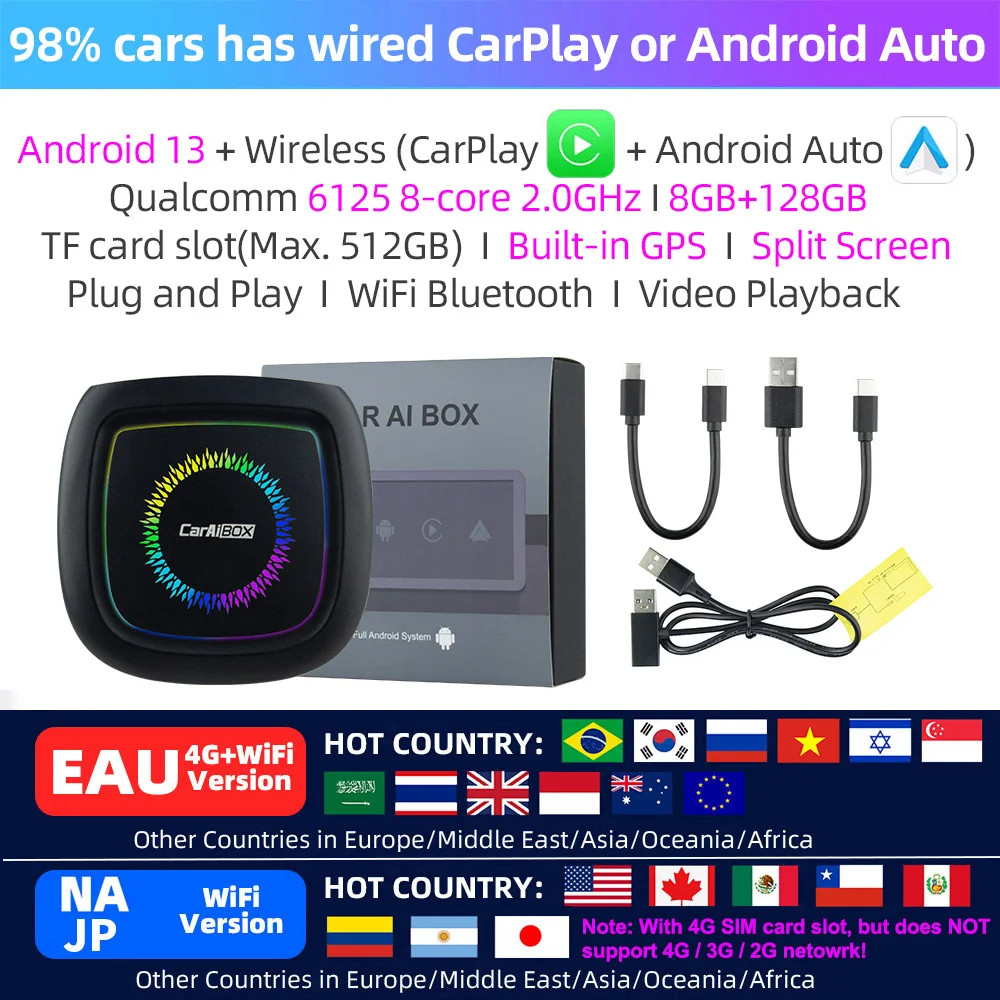 CarAiBOXAndroid 13 Carplay Ai Box Wireless Carplay Android