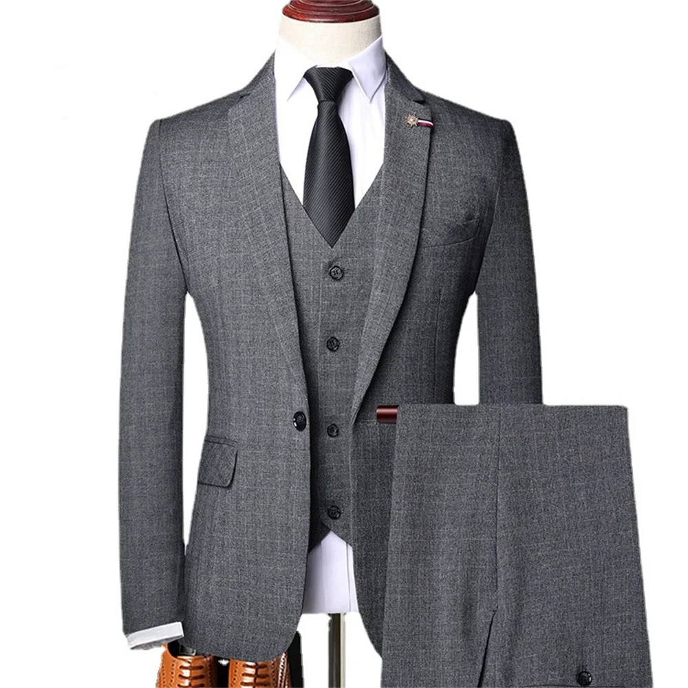 Elegant Male Suit 2023 New in Retro Gentleman Classic Luxury Plaid Mens  Formal Business Slim Suit 3Pces Set Groom Wedding Suits