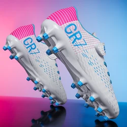 Youth Outdoor Soccer Cleats with Hook - and - Loop Closure - 31 (White)