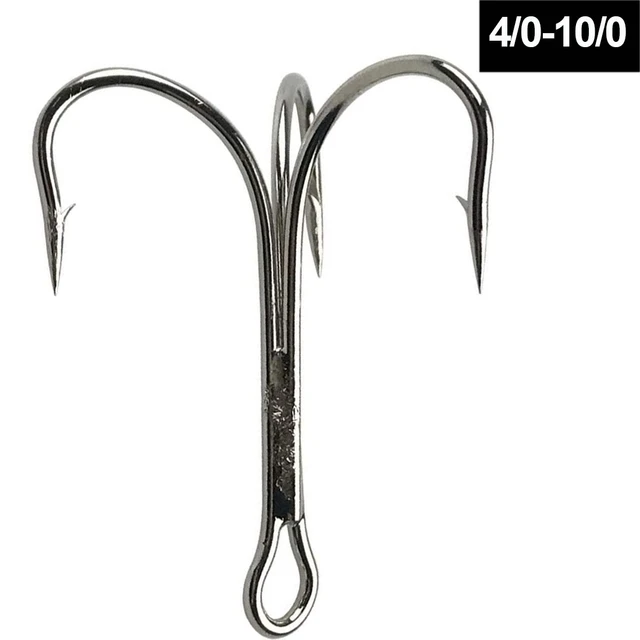 5Pcs Large Treble Fishing Hooks Saltwater Snagging Big Game treble