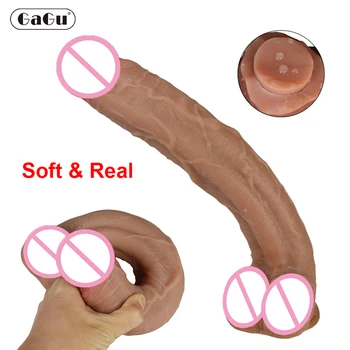 Big Long Strapon Dildo Soft Silicone Realistic Cock Dick Penis Butt Plug Adult Sex Toys For Woman Men Vagina Anal Masturbator 1