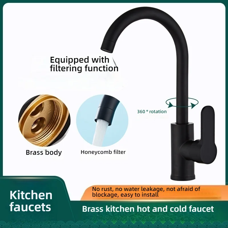 Kitchen Hot and Cold Water Faucets Household Kitchen Sink Splash Proof Sink Tap Deck Mounted Sprayer Taps