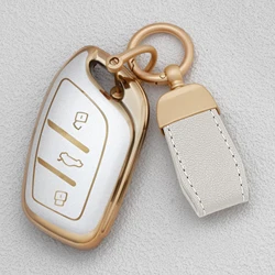 Luxurious Quicksand Gold Car Key Case - Premium Vehicle Accessory (WHITE)