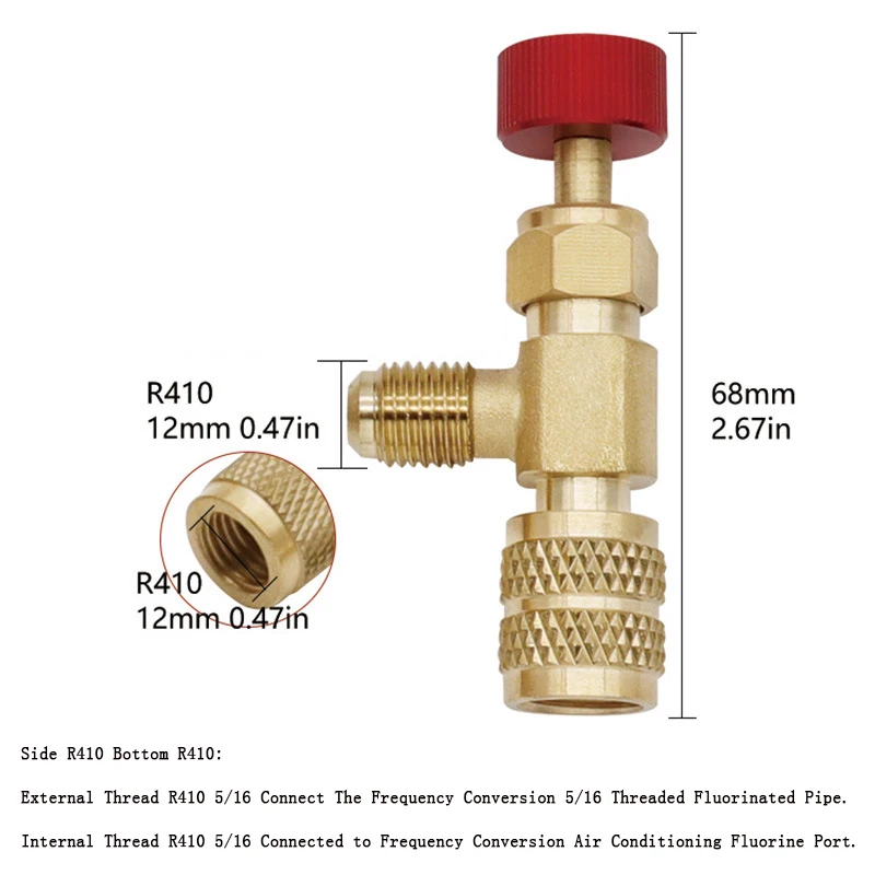 2/1PCS Air Conditioner Plus Safety Liquid Valve R410 Refrigerant Vacuum Maintenance Switch Charging Safety Adaptor R22 Detection