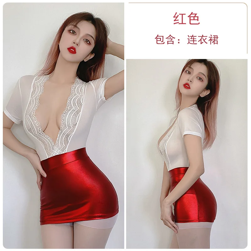 800px x 800px - Nightclub Deep V Erotic Uniform Secretary Teacher Porn Cosplay Costume Sexy  Ultra-thin Ice Silk Pu Splicing Sex Party Mini Dress - Exotic Costumes -  AliExpress